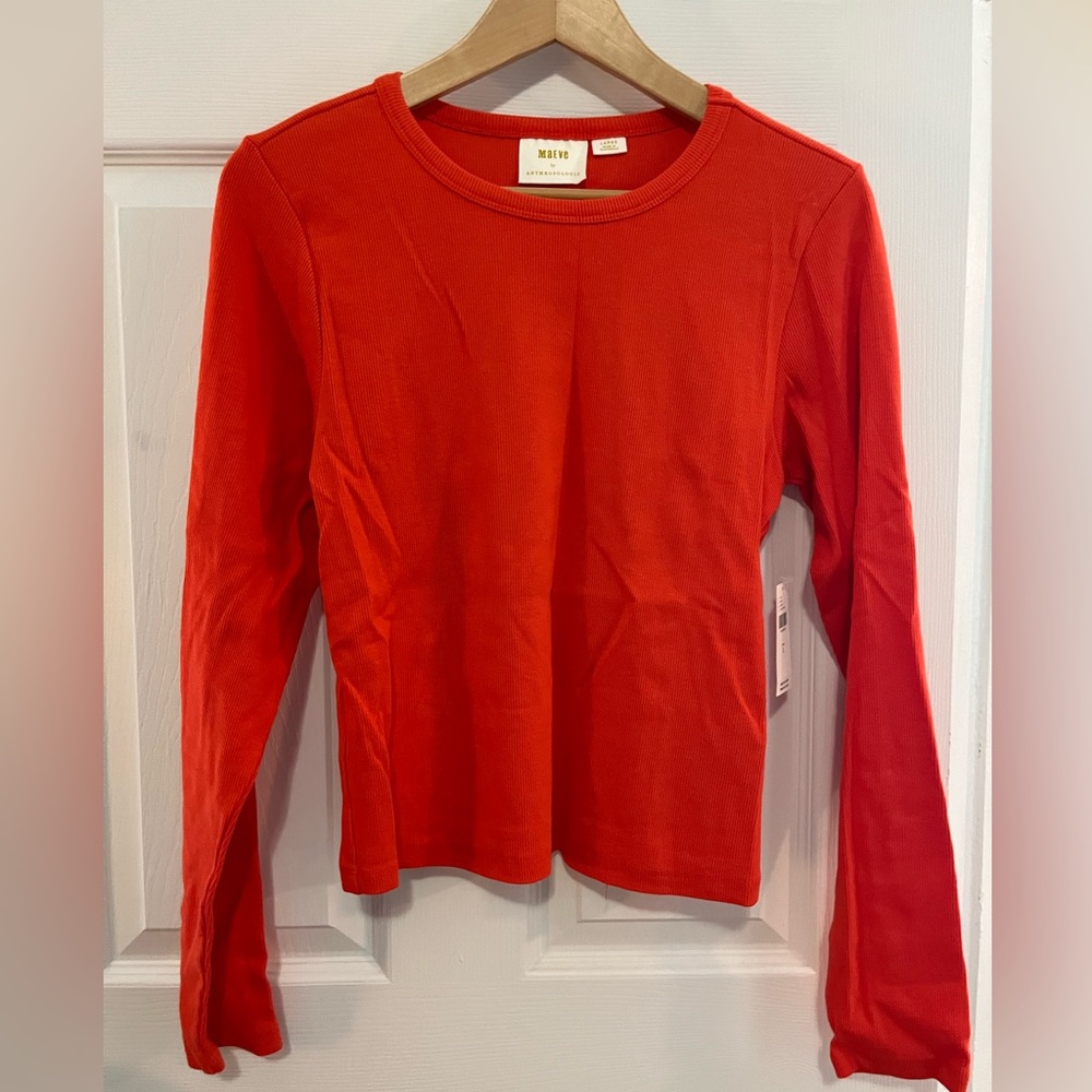 Anthropologie - Maeve Long-Sleeve Ribbed Baby Tee